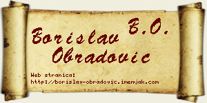 Borislav Obradović vizit kartica